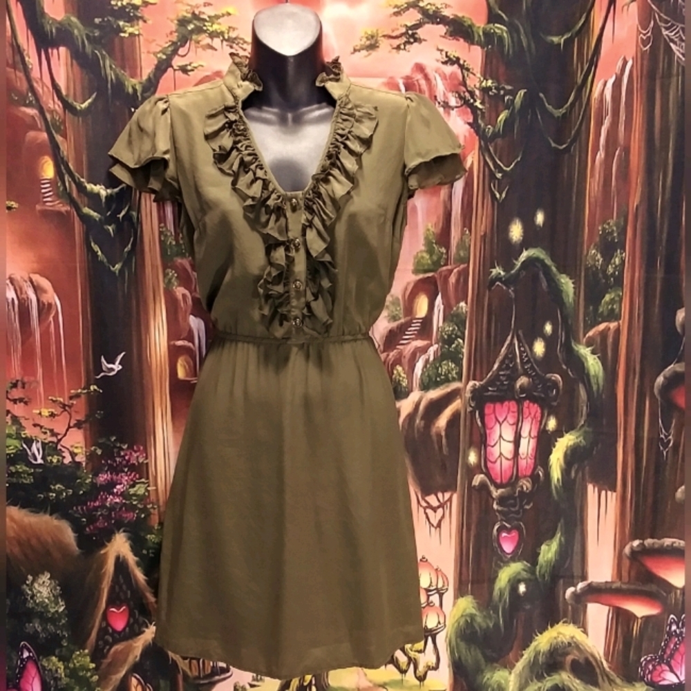 Ruffled Silk Midi Dress by Postella